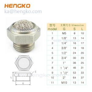 專(zhuān)業(yè)廠商HBSL-SSDV 絲巢半球消聲器 燒結(jié)不銹鋼氣動(dòng)消聲器降噪1/8″ 1/4″