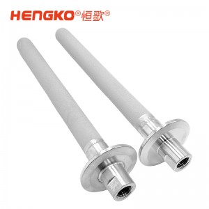 316食品級不銹鋼粉末燒結曝氣石_過濾1/4NPT內螺紋連接3微米過濾器