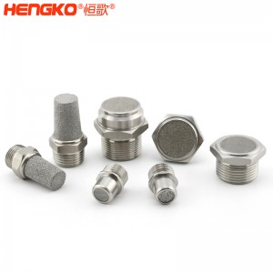 恒歌定制不銹鋼/銅粉氣動元件消音器_消音濾芯降噪耐高溫,應用于真空泵